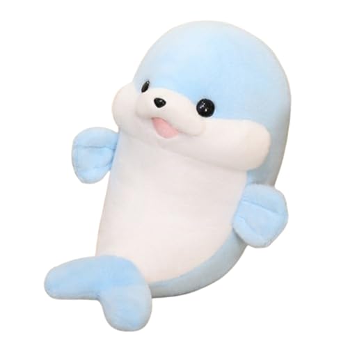 Siegel Plüschtier,Kuscheltie Plüschtier Robbe, Robbe Kuscheltier Gefüllte Plüschkissen,Siegel Kuscheltie Tier Kissen Niedliche Tier Puppe Flauschiges ,für Kinder Freunde und Familie (35cm,blau) von champracer
