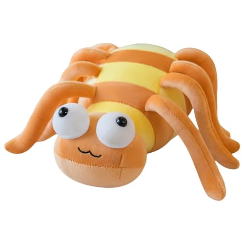 Spinne Plüschtier Kuscheltiere Simulation Spinne Halloween Kuscheltier Plüschkissen Wurfkissen Kuscheltier Spinne Kreatives Lustiges Tease Toy Spielzeugpuppe Plüschtier für Kind (Gelb,50 cm) von champracer