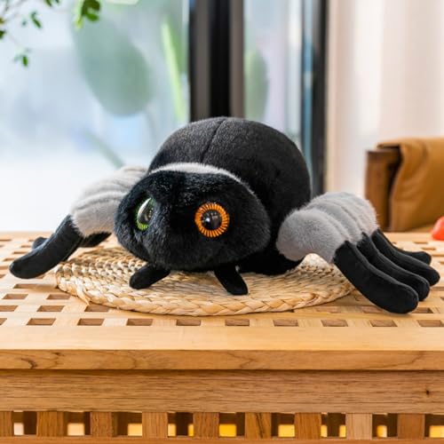 Spinne Stofftier Weich Kuschelig Spinne Kuscheltier Cartoon Spinnen Plüschtier Spinne Wurfkissen Kuscheltiere Geschenk für Für Kinder Geburtstage Und Besondere Halloween Anlässe (Grau,20-30cm) von champracer