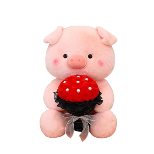 Süßes Schwein Plüsch Plüschtier,Plüschtier Umarmungskissen Kuscheltier Plüschkissen,Schwein Spielzeug als Geschenk für Mama, Freundin, Kinder zu Valentinstag, Geburtstag, Muttertag (55cm,Rot) von champracer