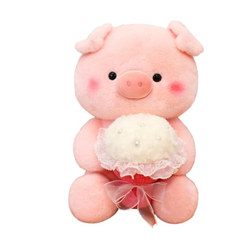 Süßes Schwein Plüsch Plüschtier,Plüschtier Umarmungskissen Kuscheltier Plüschkissen,Schwein Spielzeug als Geschenk für Mama, Freundin, Kinder zu Valentinstag, Geburtstag, Muttertag (25cm,Weiß) von champracer