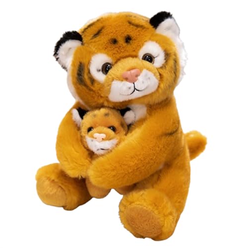 Tiger Plüschtier, Niedlich Plüsch Stofftier Kuscheltier,Mutter und Sohn Tigerpuppe Plüschtier,Realistische Tiger Plüschtier Kinder Plüsch,Geschenk Gemütliches Schmusetie (Braune Mutter und Sohn 23cm) Tiger Plüschtier, Niedlich Plüsch Stofftier Kuscheltier,Mutter und Sohn Tigerpuppe Plüschtier,Realistische Tiger Plüschtier Kinder Plüsch,Geschenk Gemütliches Schmusetie (Braune Mutter und Sohn 23cm) von champracer