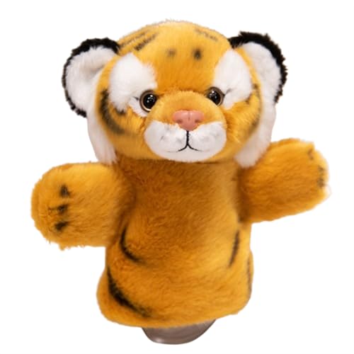 Tiger Plüschtier, Niedlich Plüsch Stofftier Kuscheltier,Mutter und Sohn Tigerpuppe Plüschtier,Realistische Tiger Plüschtier Kinder Plüsch,Geschenk Gemütliches Schmusetie (GelbeHandpuppe 20cm) von champracer
