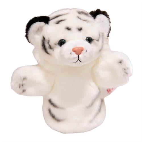 Tiger Plüschtier, Niedlich Plüsch Stofftier Kuscheltier,Mutter und Sohn Tigerpuppe Plüschtier,Realistische Tiger Plüschtier Kinder Plüsch,Geschenk Gemütliches Schmusetie (Weiße Handpuppe 20cm) von champracer