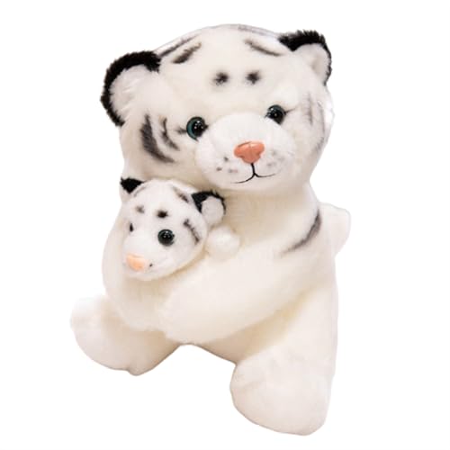 Tiger Plüschtier, Niedlich Plüsch Stofftier Kuscheltier,Mutter und Sohn Tigerpuppe Plüschtier,Realistische Tiger Plüschtier Kinder Plüsch,Geschenk Gemütliches Schmusetie (Weiße Mutter und Sohn 23cm) Tiger Plüschtier, Niedlich Plüsch Stofftier Kuscheltier,Mutter und Sohn Tigerpuppe Plüschtier,Realistische Tiger Plüschtier Kinder Plüsch,Geschenk Gemütliches Schmusetie (Weiße Mutter und Sohn 23cm) von champracer