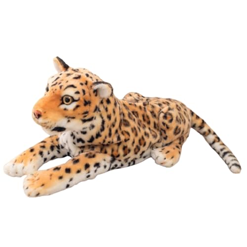 Tiger Plüschtier, Realistische Tiger Kuscheltiere Baby Plüsch,Realistische Taschentuchbox Tiger ,Stofftier Kissen Plüschtier klein Tiger Baby,Spielzeug als Geschenk für Kinder (46cm,Leopard) von champracer