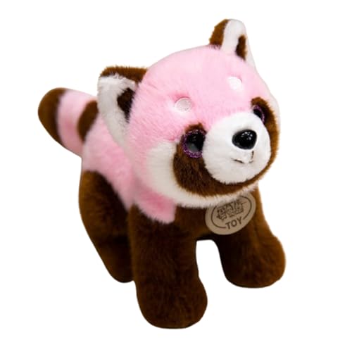 Tiger Plüschtier Schöne Plüschtiger Puppe, Realistisch Gestaltetes Tiger Puppen,Tiger Kuscheltier,Niedlich Plüsch Stofftier Kuscheltier,Für Kinder Dekokissen Geschenke (Rosa roter Panda,20cm) von champracer