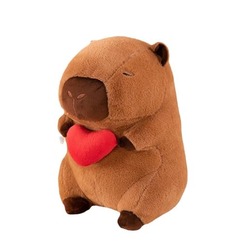 champracer Valentinstag Rote Liebe Capybara Puppe, Süßes Capybara Plüschkissen Spielzeug Zum Umarmen, Neu Simulation Liebe Capybara Plüschtier Kissen, Super Weiche Gefüllte Spielzeug Plüsch (45 cm) von champracer