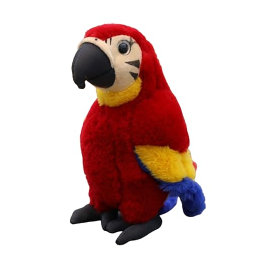 champracer Vogel Papagei Plüschtier, Papagei Vogel Plüschtier, 30 cm Niedliche Plüsch Ara Papagei Stofftier Kuscheltier Plüschtier, für Kinder Erwachsene (30 cm,Rot) von champracer