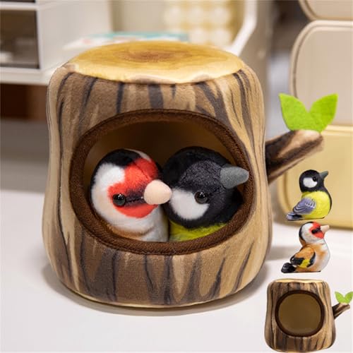 champracer Vogel Plüschpuppe, Baumhaus & Vogel Kuscheltier Plüschtier, Baumhaus Stofftier Mit 2/3 Bunter Vogel, Kreative Abnehmbar Baumhöhle Und Vogel Plüsch Plüschkissen Für Home Deko Kinder (#b) champracer Vogel Plüschpuppe, Baumhaus & Vogel Kuscheltier Plüschtier, Baumhaus Stofftier Mit 2/3 Bunter Vogel, Kreative Abnehmbar Baumhöhle Und Vogel Plüsch Plüschkissen Für Home Deko Kinder (#b) von champracer