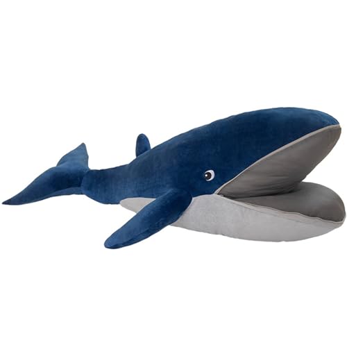 Wal Plüschtier Plüsch Kuscheltier,Realistisches Wal Plüschtier,160 cm lang riesen Wal Kuscheltier XXL, Riesiges Kuscheliges Stofftier für Ozeanliebhaber, Niedlicher Wal Plüsch Puppe (160cm) von champracer