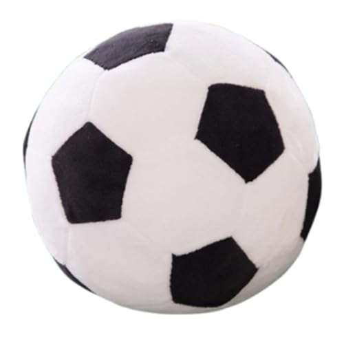 champracer 23 cm Fußball Plüschtier, 3D Fußball Plüsch Kissen, Plüsch Fußball Spielzeug, Sport Wurfkissen, Kreative Fußball Puppen, Geschenk Für Kinderzimmer Dekoration (23 cm,Weiß-Schwarz) von champracer