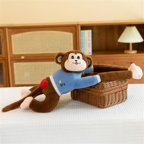 champracer AFFE Kuscheltier, Flauschiger Stofftier Zum Spielen, Paar Affen Plüschtiere, Schmusetier für Kuscheltierliebhaber (80 cm,Blau) von champracer