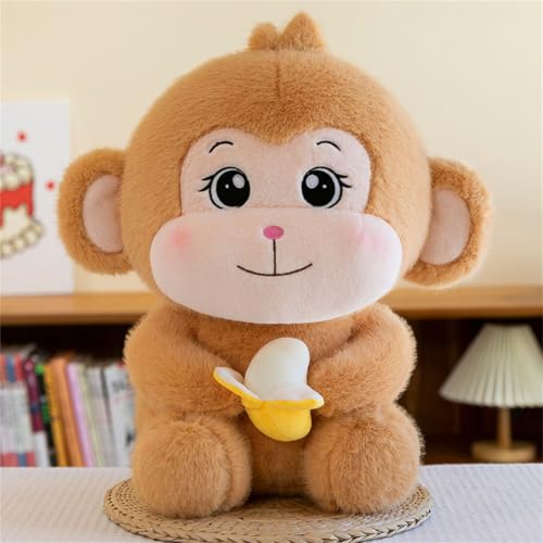 champracer AFFE Kuscheltier Klein, Plüschspielzeug, Niedlicher Bananen-AFFE Plüschpuppe, Plüsch Spielzeug Plüschtier für Kinder Und Baby (23 cm,Hellbraun) von champracer