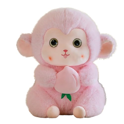 champracer AFFE Plüschtier Puppe Stofftier Kissen Kuscheltier AFFE, weiche niedliche Kuscheltier für Baby Mädchen und Jungen, Flauschige Happy Monkey AFFE (Rosa,40cm) von champracer