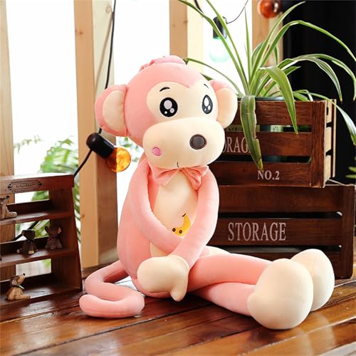 champracer AFFE Plüschtier Puppe Stofftier Kissen Kuscheltier AFFE, zum Spielen und Kuscheln, Weiches Schmusetier für Mädchen, Jungen, Babys (55 cm,Rosa) von champracer