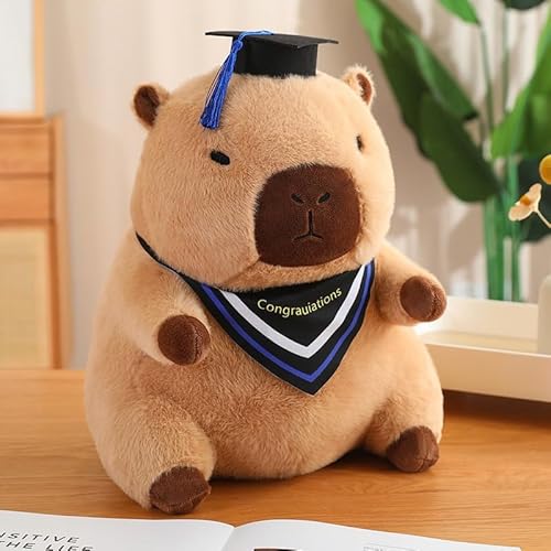 champracer Abschluss Capybar Plüschtier,Capybara Plüsch Kissen,Bachelor Geschenk Capybar,Niedliche Capybara Kuscheltier Plüschtier,Geschenke zum Bachelor Abschluss,für Kinder Mädchen (25cm,blau) von champracer