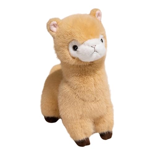champracer Alpaka Kuscheltier, Stand Alpaka Plüschtier, kuschel alpaka, süße weiche Kuscheltier plüsch Pferd Spielzeug,Stofftier Geschenk für Kinder Mädchen Liebhaber (30cm,Braun) von champracer