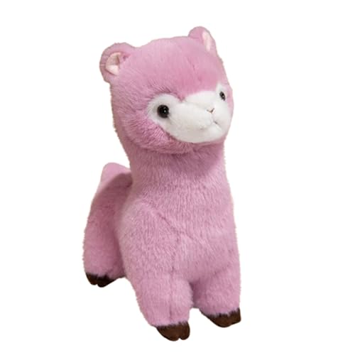 champracer Alpaka Kuscheltier, Stand Alpaka Plüschtier, kuschel alpaka, süße weiche Kuscheltier plüsch Pferd Spielzeug,Stofftier Geschenk für Kinder Mädchen Liebhaber (40cm,Lila) von champracer