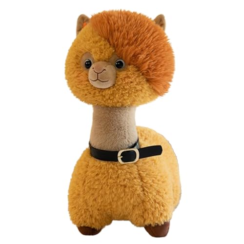 champracer Alpaka Kuscheltier, kuschel alpaka, Alpaka Plüschtier Plushies Weiches Lammfellwolle Stofftier Lama Kissen, Lama Stofftier Geschenk für Kinder Mädchen Jungen (57cm,Braun) von champracer