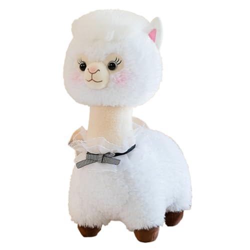 champracer Alpaka Kuscheltier,Weiches Alpaka Kissen Stofftier,Stand Alpaka Plüschtier, kuschel alpaka, Long Neck Plüschtier,Lama Stofftier Geschenk für Kinder Mädchen Jungen (47cm,Weiß) von champracer