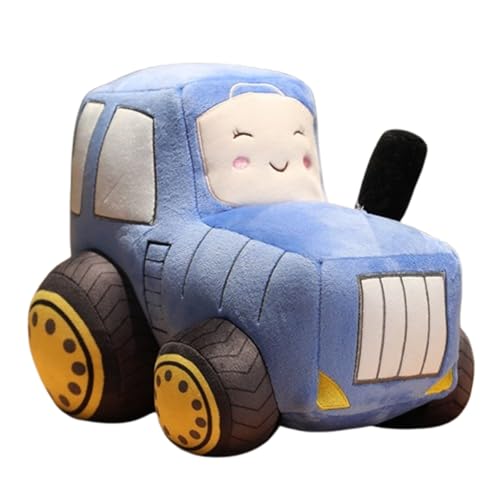 champracer Auto Plüsch Traktor Gefüllte Kissen,Plüschtier mit Cartoonauto, Simulation,Kuscheltier Kraftfahrzeuge Puppe,Weiches Schmusetier für Mädchen, Jungen, Babys (40cm,Blauer Traktor) von champracer