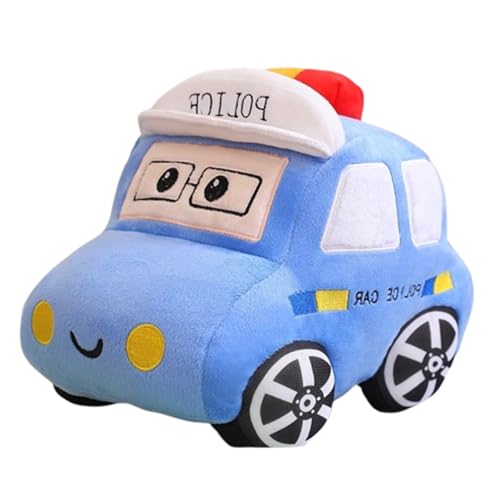 champracer Auto Plüsch Traktor Gefüllte Kissen,Plüschtier mit Cartoonauto, Simulation,Kuscheltier Kraftfahrzeuge Puppe,Weiches Schmusetier für Mädchen, Jungen, Babys (40cm,Polizeiauto) von champracer