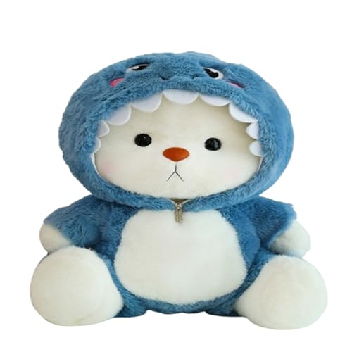 champracer Bär Kuscheltier, Teddybär mit Kapuze, süße Bär Plüschtier, Weiches Flauschiges Plush Toy, zum Kuscheln & Spielen, Geschenk für Kinder (45 cm,Blau) von champracer