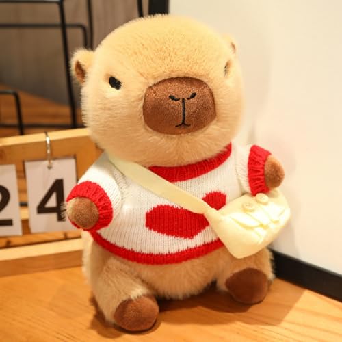 champracer Capybara Kuscheltier, 23 cm Niedlichen Capybara Plushie mit Kleidung, Kinder-Plüschpuppenspielzeug, Anziehspielzeug Für Mädchen Jungen Home Deko (B) von champracer