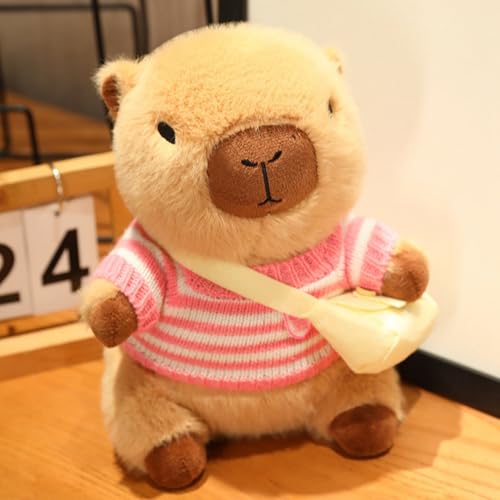 champracer Capybara Kuscheltier, 23 cm Niedlichen Capybara Plushie mit Kleidung, Kinder-Plüschpuppenspielzeug, Anziehspielzeug Für Mädchen Jungen Home Deko (S) von champracer