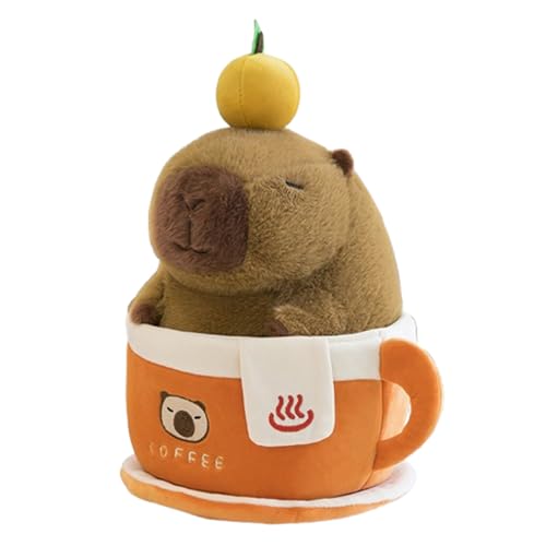 champracer Capybara Kuscheltier,25cm Capybara Plüschtier,Simulation Kawaii Stofftier Capybara,Kissen Spielzeug Wurfkissen Geschenk für Kinder Mädchen, Jungen, Erwachsener (25cm) von champracer