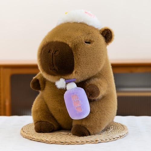 champracer Capybara Kuscheltier Capybara Plüschtier Wasserschwein Kuscheltier Flauschiger Stofftier zum Spielen & Kuscheln Geschenk für Kinder Jungen Mädchen (30cm,D) von champracer