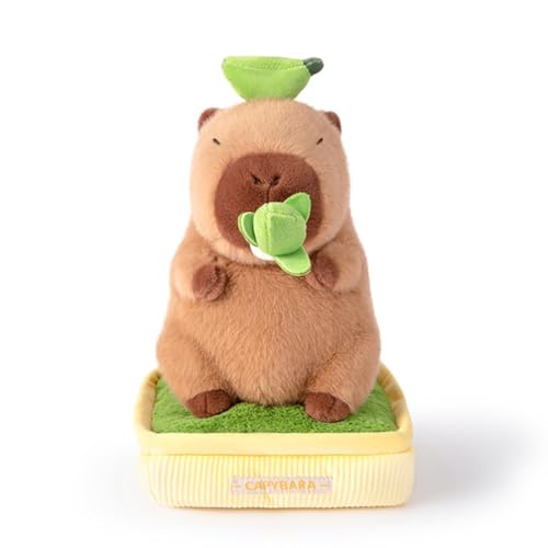 champracer Capybara Kuscheltier Capybara Plüschtier in Einer Topfpflanze sitzend Stofftier Capybara Capybara Plush Geschenk für Kinder Jungen Mädchen (30cn,B) von champracer