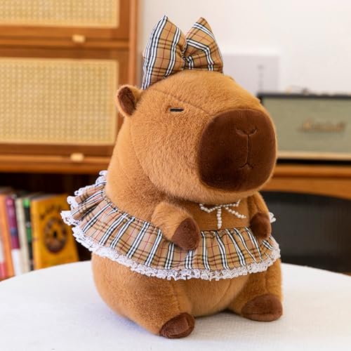 champracer Capybara Kuscheltier Capybara Plüschtier in einem süßen Kleid Spielzeug Stofftier Plushie Stofftier Geschenk für Kinder Jungen Mädchen (45cm,Braun) von champracer