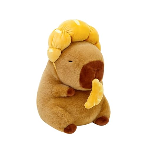 champracer Capybara Kuscheltier Capybara Plüschtier mit Croissant Niedliche Capybara Stofftier Plüschtier Spielzeug Geschenk for Kinder (33cm,A) von champracer
