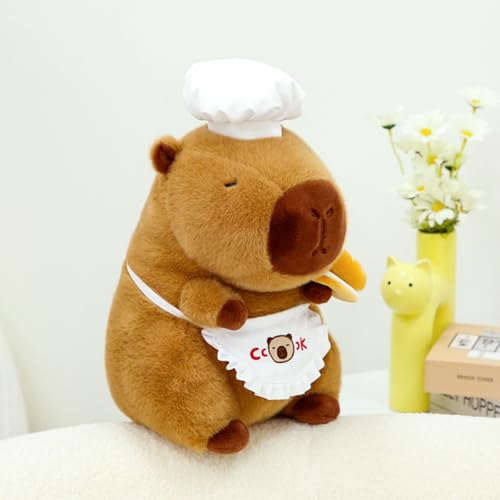 champracer Capybara Kuscheltier Capybara Plüschtier mit Croissant Niedliche Capybara Stofftier Plüschtier Spielzeug Geschenk for Kinder (33cm,B) von champracer