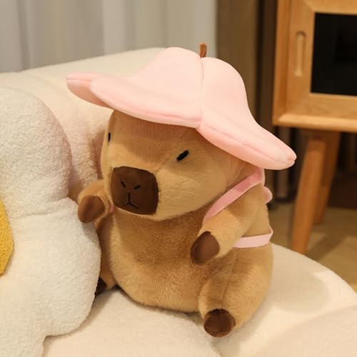 champracer Capybara Kuscheltier Capybara Plüschtier mit Hai-Rucksack Niedlichen Capybara Plushies Stofftier Capybara Geschenk für Kinder Jungen Mädchen (30cm,Oktopus-Rucksack-B) von champracer