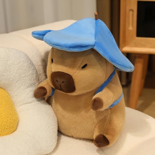 champracer Capybara Kuscheltier Capybara Plüschtier mit Hai-Rucksack Niedlichen Capybara Plushies Stofftier Capybara Geschenk für Kinder Jungen Mädchen (40cm,Hai-Rucksack-B) von champracer
