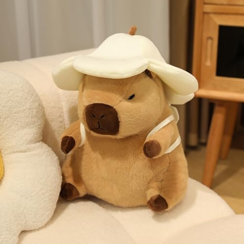 champracer Capybara Kuscheltier Capybara Plüschtier mit Hai-Rucksack Niedlichen Capybara Plushies Stofftier Capybara Geschenk für Kinder Jungen Mädchen (40cm,Seelöwe-Rucksack-B) von champracer