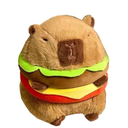 champracer Capybara Kuscheltier Hamburger Capybara Plüschtier Niedliche Capybara Stofftier für Kinder Jungen Mädchen Geburtstag Geschenke (25CM) von champracer