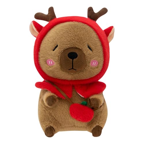 champracer Capybara Plüschkissen,Plüsch Rentier, Plüsch Rentier Puppen, Kuscheltiere Plüschtier Stofftier Capybara Geschenk, Capybara Plush Für Mädchen Jungen (28cm) von champracer