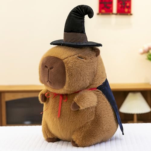 champracer Capybara Plüschtier, Simulation Capybara Plüschtier, Niedlichen Stuffed Spielzeug Cartoon Plüsch Puppe Geschenke, Capybaras Plüschtier mit Hut, für Mädchen Jungen (60 cm,B) von champracer