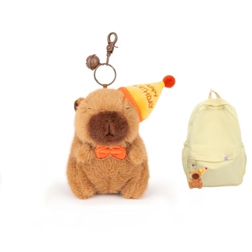 champracer Capybara Plüschtier, Simulation Capybara Plüschtier, Niedlichen Stuffed Spielzeug Cartoon Plüsch Puppe Geschenke, Capybaras Plüschtier mit Hut, für Mädchen Jungen (A) von champracer