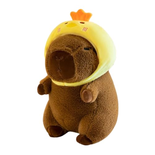champracer Capybara Plüschtier,25 cm Capibara Plüschtier,Capybara mit Schildkrötenrucksack,Stofftier Capybara Geschenk,Plushie Stofftier Geschenk für Kinder Jungen Mädchen (Küken) von champracer