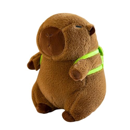 champracer Capybara Plüschtier,25 cm Capibara Plüschtier,Capybara mit Schildkrötenrucksack,Stofftier Capybara Geschenk,Plushie Stofftier Geschenk für Kinder Jungen Mädchen (Rucksack) von champracer