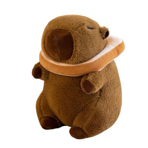 champracer Capybara Plüschtier,25 cm Capibara Plüschtier,Capybara mit Schildkrötenrucksack,Stofftier Capybara Geschenk,Plushie Stofftier Geschenk für Kinder Jungen Mädchen (Toast) von champracer