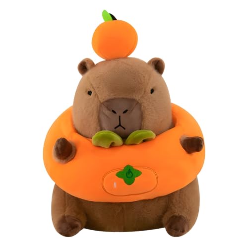 champracer Capybara Plüschtier,Capybara Persimmon Plüsch Niedliche Kuscheltier Kakibaum,Plüsch Kissen Spielzeug Wurfkissen Geschenk für Kinder Mädchen (35cm) von champracer