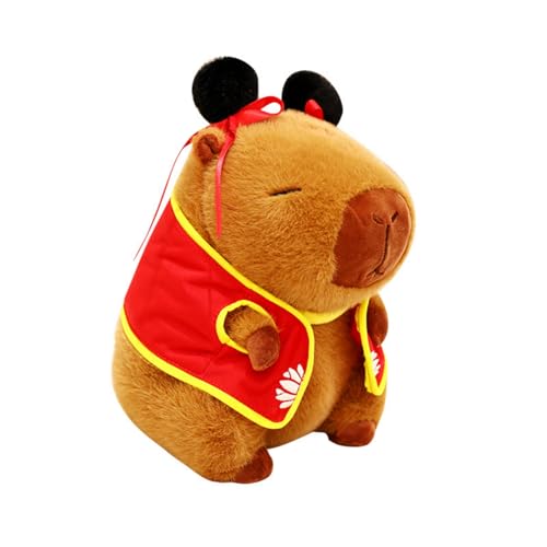 champracer Capybara Plüschtier Capybara Kuscheltier Stofftier Capybara Niedliche Capybara Plushies mit Rot tragen Geschenk für Kinder Jungen Mädchen (38cm) von champracer