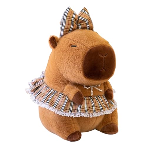 champracer Capybara Stofftier, Plüschtier, Stofftier Kawaii Capybara Plüsch Kissen,Wasserschwein Plüschtier,Schlafspielzeug für Familie,Plüsch Capybara Figur Stofftier Kissen (45cm,Khaki) von champracer