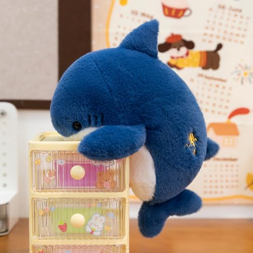 champracer Cartoon Shark Plüschtier,Niedliches Spielzeug Plüschtier,Robbe Plüschtier,Orca Kuscheltier,Ocean Aquatic Animals Shark Doll Kinder Huggable Plushie Toy Geburtstagsgeschenk (21cm,Hai) von champracer